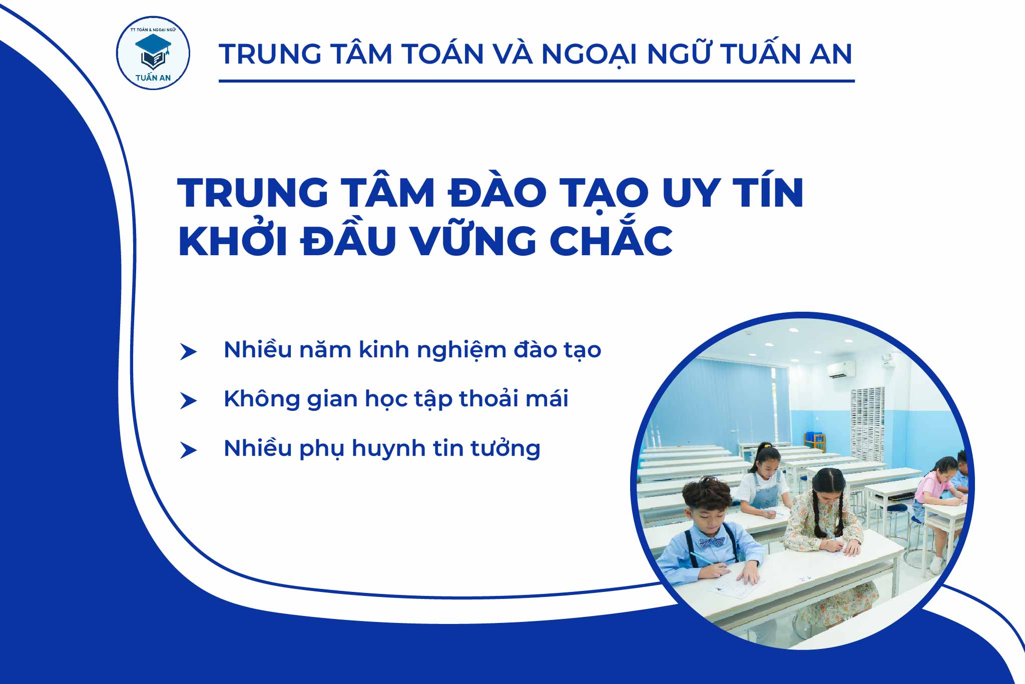 Bạn đang tìm trung tâm học thêm ở phường Bình Phú (quận 6 cũ), thành phố Hồ Chí Minh? Khám phá trung tâm Tuấn An - địa chỉ dạy Toán & Tiếng Anh uy tín, lộ trình rõ ràng, giúp học sinh tiến bộ nhanh.